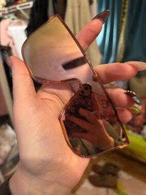 Foster Grant Oversized Shield Sunglasses - Pink Rose Mirrored